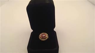 Vintage Ruby Unisex Stone & Diamond Ring 13 Diamonds 1.53 Carat T.W.